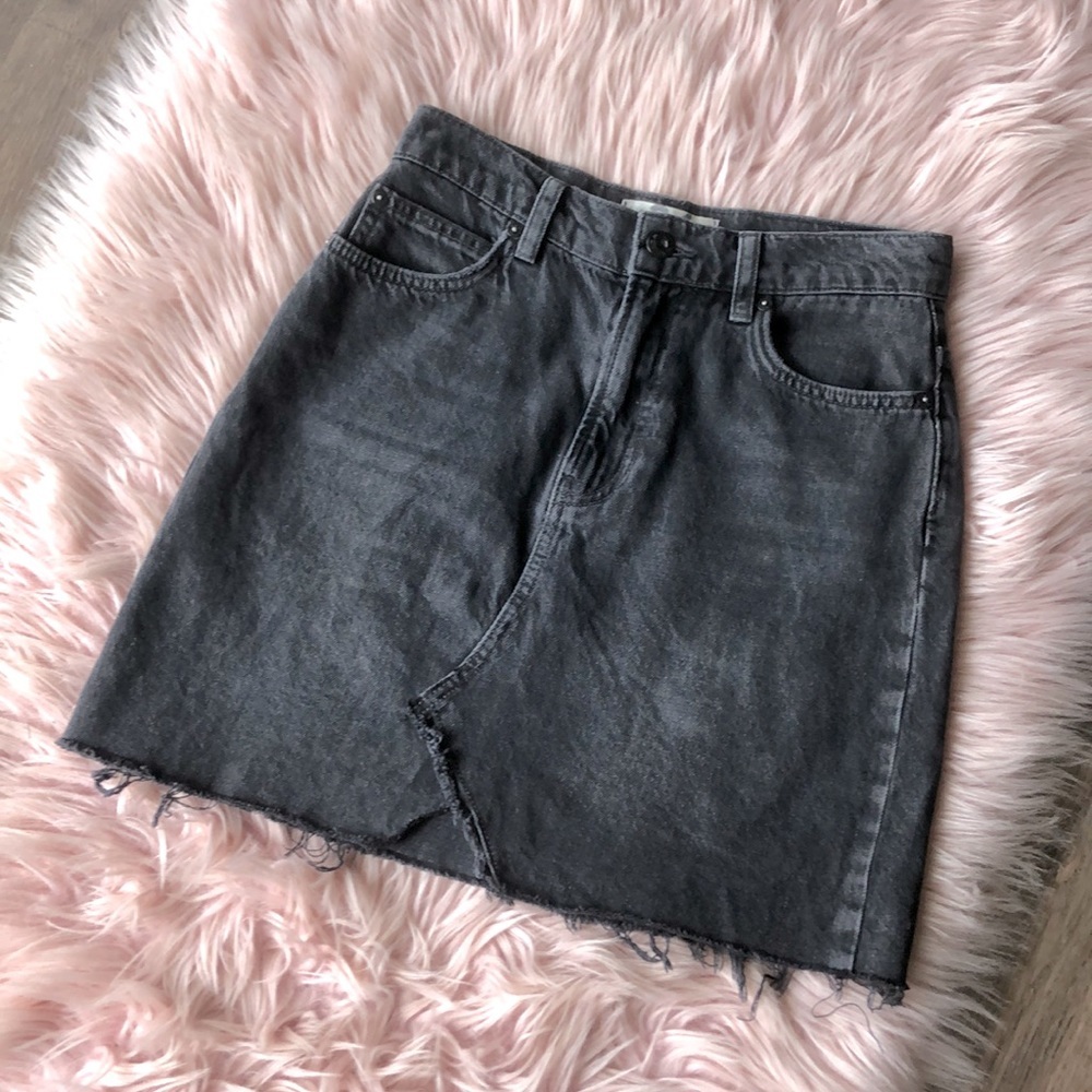 We The Free Black Denim Skirt